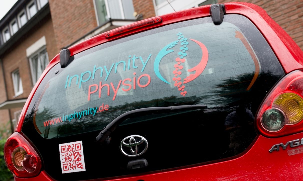 Inphynity Physio Fahrzeug für mobile Physiotherapie und Hausbesuche in Köln Flittard, Stammheim und Höhenhaus